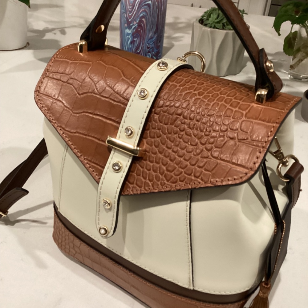 REDUCED NWT HOUSE OF HARLOW 1960 SHOULDER HAND BAG BACKPACK LEATHER ITALY - Picture 7 of 15